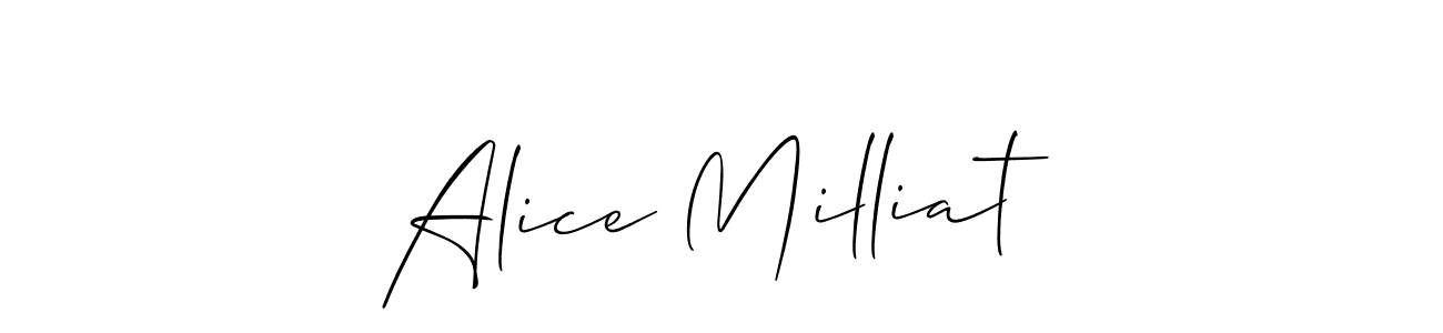 It looks lik you need a new signature style for name Alice Milliat. Design unique handwritten (Allison_Script) signature with our free signature maker in just a few clicks. Alice Milliat signature style 2 images and pictures png