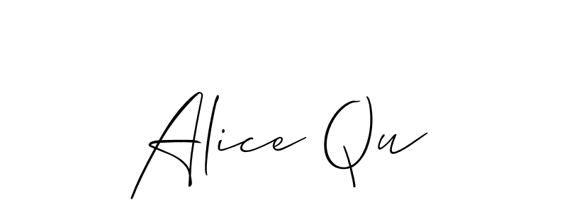 You can use this online signature creator to create a handwritten signature for the name Alice Qu. This is the best online autograph maker. Alice Qu signature style 2 images and pictures png