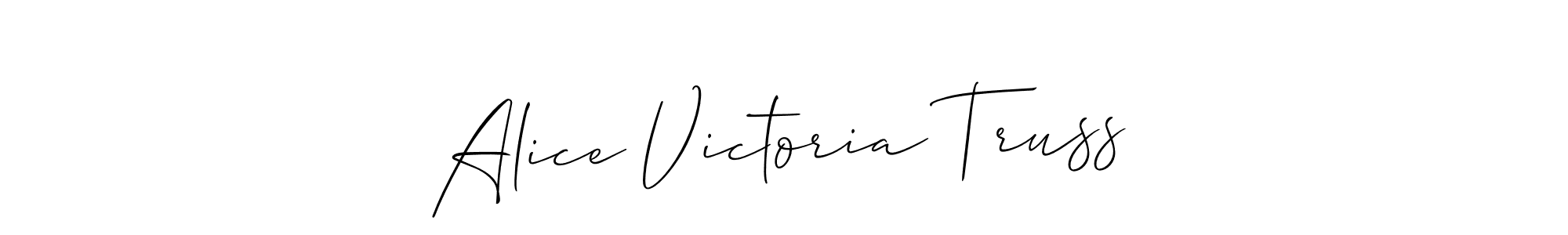 Make a beautiful signature design for name Alice Victoria Truss. With this signature (Allison_Script) style, you can create a handwritten signature for free. Alice Victoria Truss signature style 2 images and pictures png