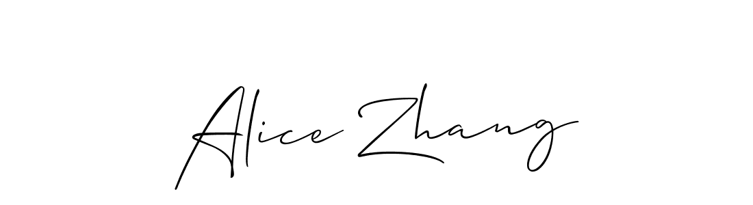 Create a beautiful signature design for name Alice Zhang. With this signature (Allison_Script) fonts, you can make a handwritten signature for free. Alice Zhang signature style 2 images and pictures png