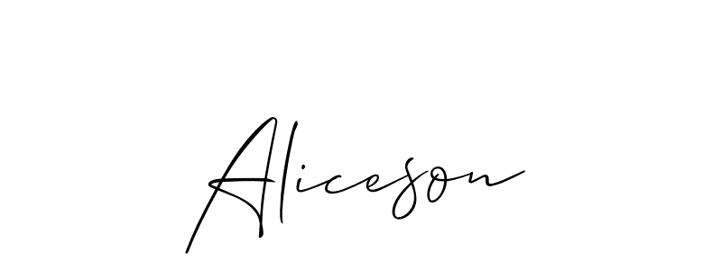 Similarly Allison_Script is the best handwritten signature design. Signature creator online .You can use it as an online autograph creator for name Aliceson. Aliceson signature style 2 images and pictures png