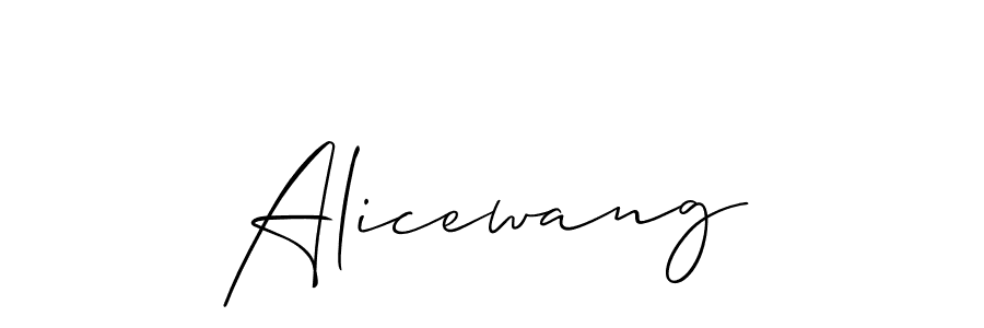 You should practise on your own different ways (Allison_Script) to write your name (Alicewang) in signature. don't let someone else do it for you. Alicewang signature style 2 images and pictures png