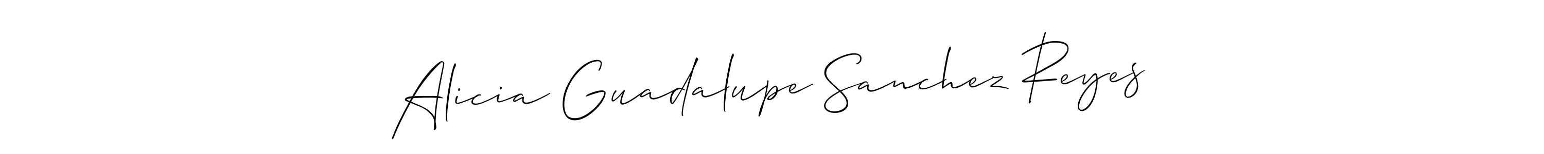 Also we have Alicia Guadalupe Sanchez Reyes name is the best signature style. Create professional handwritten signature collection using Allison_Script autograph style. Alicia Guadalupe Sanchez Reyes signature style 2 images and pictures png