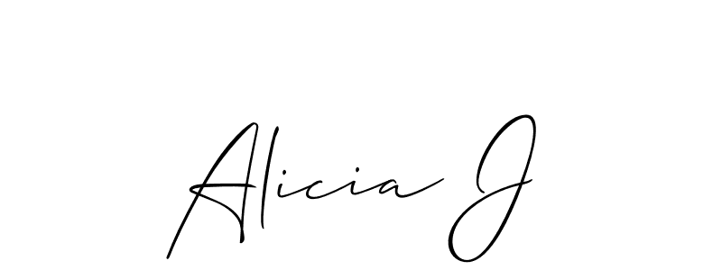 You should practise on your own different ways (Allison_Script) to write your name (Alicia J) in signature. don't let someone else do it for you. Alicia J signature style 2 images and pictures png