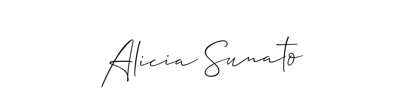 The best way (Allison_Script) to make a short signature is to pick only two or three words in your name. The name Alicia Sunato include a total of six letters. For converting this name. Alicia Sunato signature style 2 images and pictures png