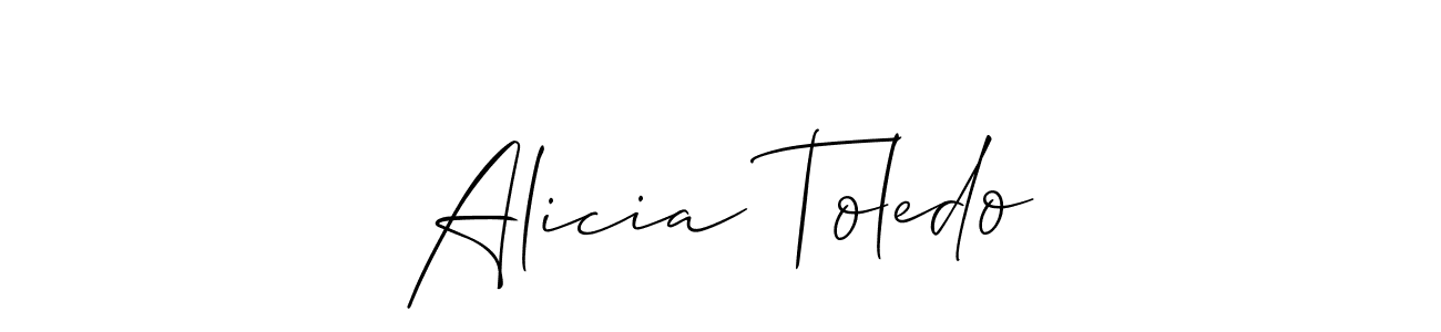 This is the best signature style for the Alicia Toledo name. Also you like these signature font (Allison_Script). Mix name signature. Alicia Toledo signature style 2 images and pictures png