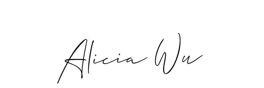 Use a signature maker to create a handwritten signature online. With this signature software, you can design (Allison_Script) your own signature for name Alicia Wu. Alicia Wu signature style 2 images and pictures png