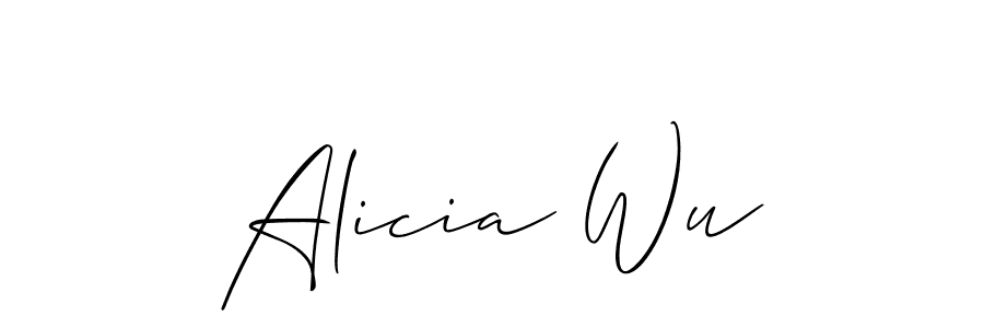 Allison_Script is a professional signature style that is perfect for those who want to add a touch of class to their signature. It is also a great choice for those who want to make their signature more unique. Get Alicia Wu name to fancy signature for free. Alicia Wu signature style 2 images and pictures png