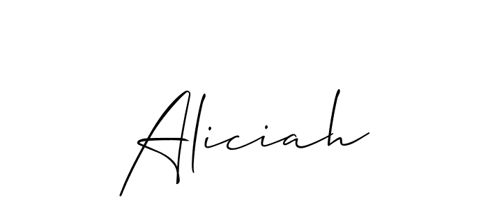 Design your own signature with our free online signature maker. With this signature software, you can create a handwritten (Allison_Script) signature for name Aliciah. Aliciah signature style 2 images and pictures png