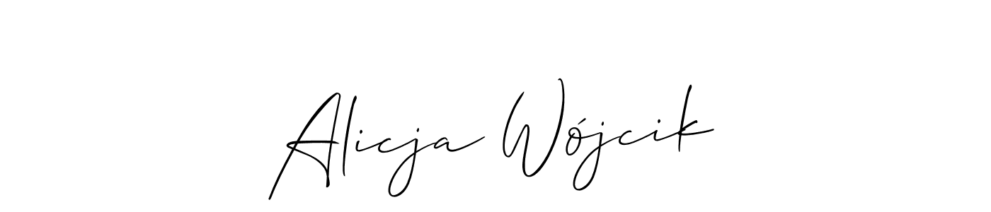 Use a signature maker to create a handwritten signature online. With this signature software, you can design (Allison_Script) your own signature for name Alicja Wójcik. Alicja Wójcik signature style 2 images and pictures png