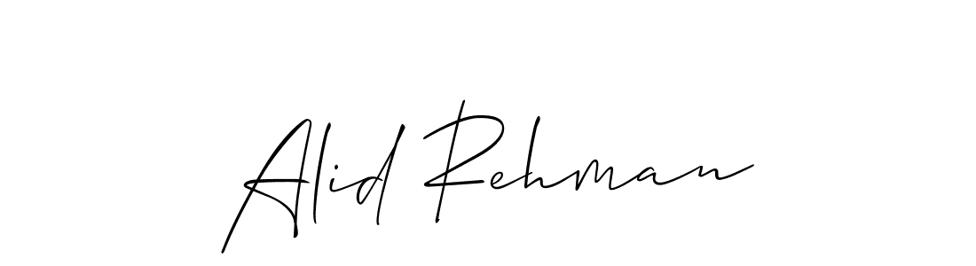 Also we have Alid Rehman name is the best signature style. Create professional handwritten signature collection using Allison_Script autograph style. Alid Rehman signature style 2 images and pictures png