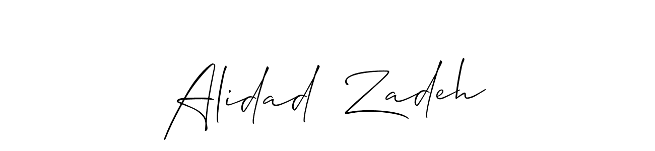 The best way (Allison_Script) to make a short signature is to pick only two or three words in your name. The name Alidad  Zadeh include a total of six letters. For converting this name. Alidad  Zadeh signature style 2 images and pictures png