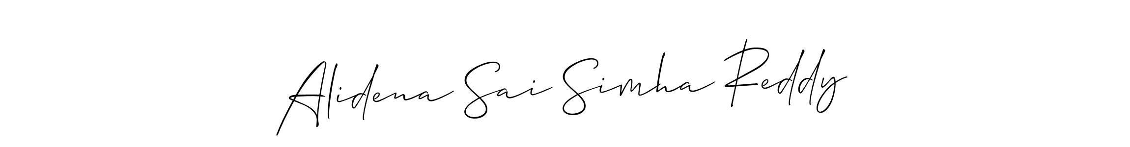 Similarly Allison_Script is the best handwritten signature design. Signature creator online .You can use it as an online autograph creator for name Alidena Sai Simha Reddy. Alidena Sai Simha Reddy signature style 2 images and pictures png