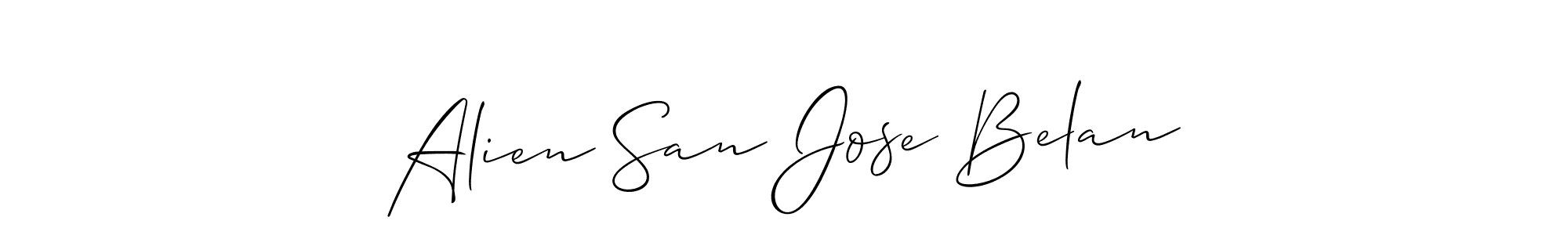 Also we have Alien San Jose Belan name is the best signature style. Create professional handwritten signature collection using Allison_Script autograph style. Alien San Jose Belan signature style 2 images and pictures png
