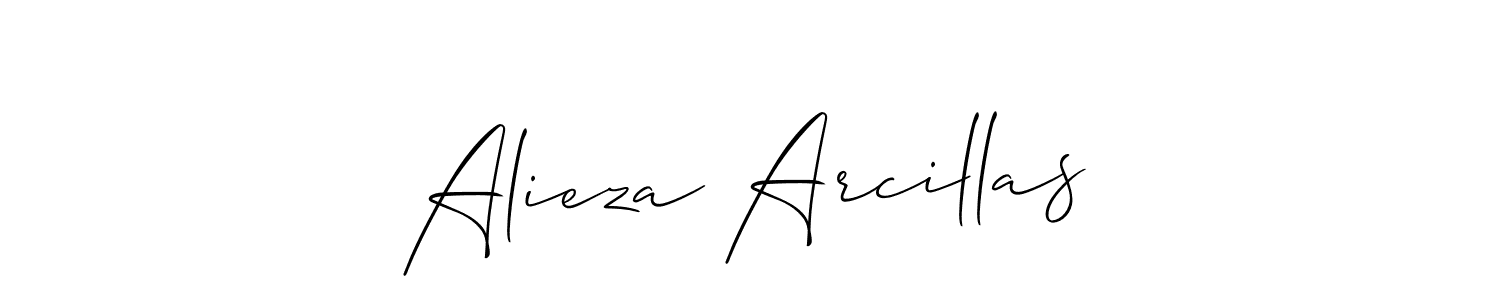 The best way (Allison_Script) to make a short signature is to pick only two or three words in your name. The name Alieza Arcillas include a total of six letters. For converting this name. Alieza Arcillas signature style 2 images and pictures png