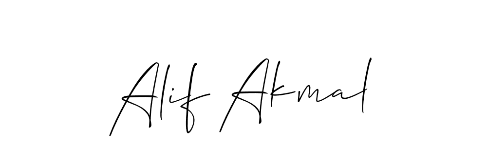 How to make Alif Akmal signature? Allison_Script is a professional autograph style. Create handwritten signature for Alif Akmal name. Alif Akmal signature style 2 images and pictures png