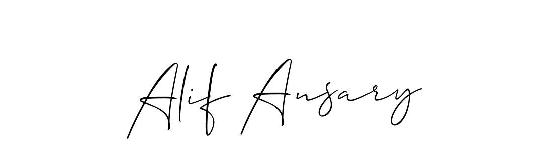 Use a signature maker to create a handwritten signature online. With this signature software, you can design (Allison_Script) your own signature for name Alif Ansary. Alif Ansary signature style 2 images and pictures png