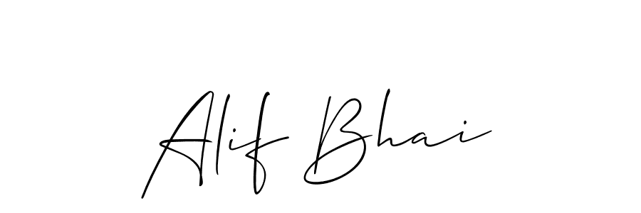 Create a beautiful signature design for name Alif Bhai. With this signature (Allison_Script) fonts, you can make a handwritten signature for free. Alif Bhai signature style 2 images and pictures png