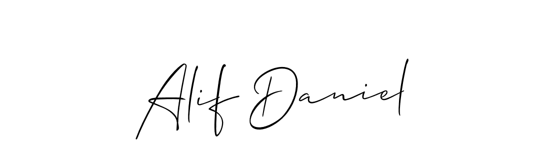 Alif Daniel stylish signature style. Best Handwritten Sign (Allison_Script) for my name. Handwritten Signature Collection Ideas for my name Alif Daniel. Alif Daniel signature style 2 images and pictures png