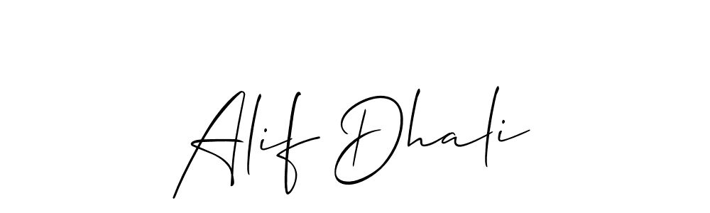 How to make Alif Dhali name signature. Use Allison_Script style for creating short signs online. This is the latest handwritten sign. Alif Dhali signature style 2 images and pictures png