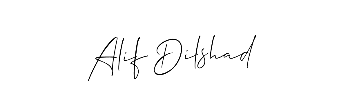 Make a beautiful signature design for name Alif Dilshad. With this signature (Allison_Script) style, you can create a handwritten signature for free. Alif Dilshad signature style 2 images and pictures png