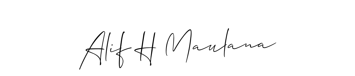 Best and Professional Signature Style for Alif H Maulana. Allison_Script Best Signature Style Collection. Alif H Maulana signature style 2 images and pictures png