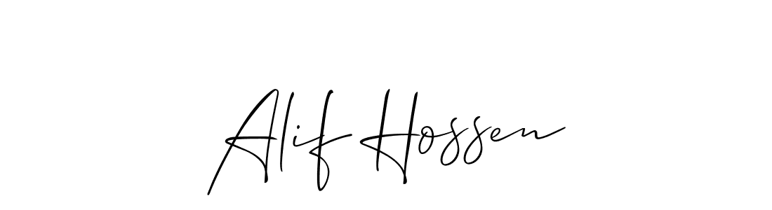 Create a beautiful signature design for name Alif Hossen. With this signature (Allison_Script) fonts, you can make a handwritten signature for free. Alif Hossen signature style 2 images and pictures png