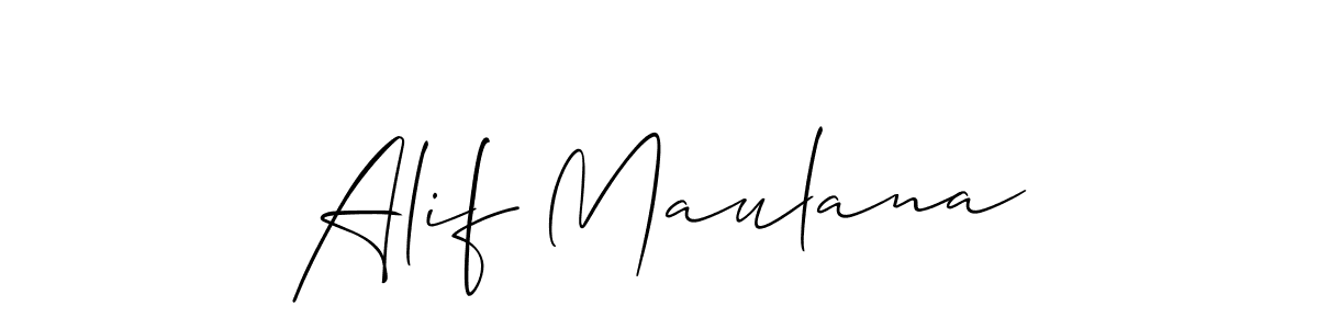 Make a beautiful signature design for name Alif Maulana. With this signature (Allison_Script) style, you can create a handwritten signature for free. Alif Maulana signature style 2 images and pictures png