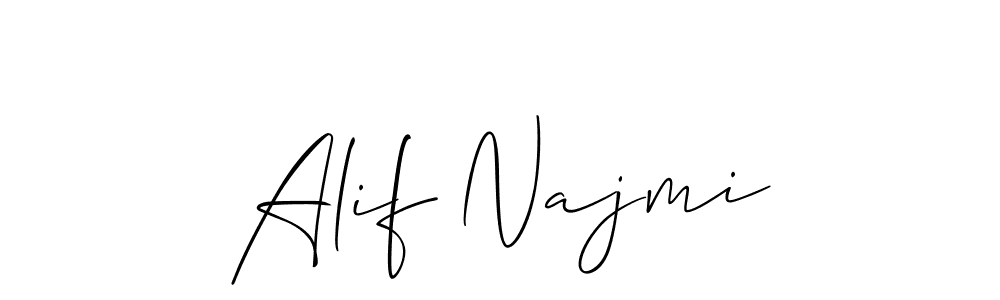 Also we have Alif Najmi name is the best signature style. Create professional handwritten signature collection using Allison_Script autograph style. Alif Najmi signature style 2 images and pictures png