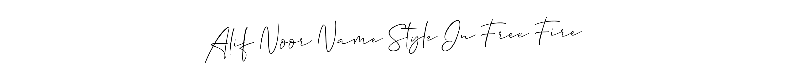 Allison_Script is a professional signature style that is perfect for those who want to add a touch of class to their signature. It is also a great choice for those who want to make their signature more unique. Get Alif Noor Name Style In Free Fire name to fancy signature for free. Alif Noor Name Style In Free Fire signature style 2 images and pictures png