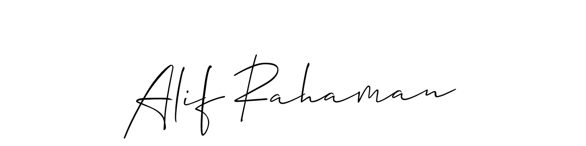 How to make Alif Rahaman name signature. Use Allison_Script style for creating short signs online. This is the latest handwritten sign. Alif Rahaman signature style 2 images and pictures png