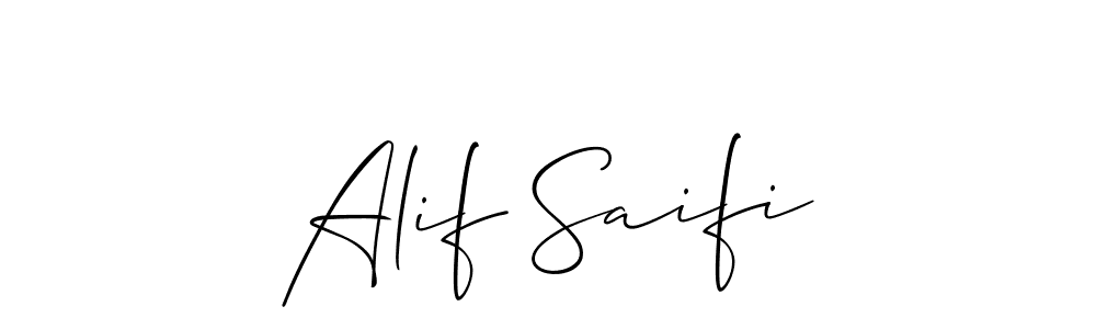 Similarly Allison_Script is the best handwritten signature design. Signature creator online .You can use it as an online autograph creator for name Alif Saifi. Alif Saifi signature style 2 images and pictures png