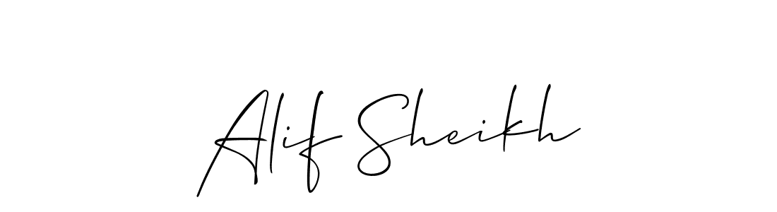 Create a beautiful signature design for name Alif Sheikh. With this signature (Allison_Script) fonts, you can make a handwritten signature for free. Alif Sheikh signature style 2 images and pictures png