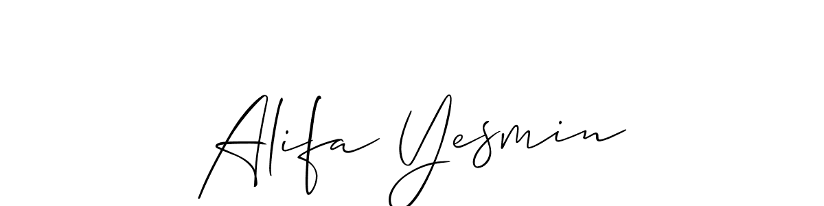 Alifa Yesmin stylish signature style. Best Handwritten Sign (Allison_Script) for my name. Handwritten Signature Collection Ideas for my name Alifa Yesmin. Alifa Yesmin signature style 2 images and pictures png
