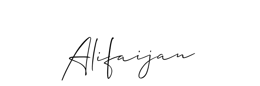 Allison_Script is a professional signature style that is perfect for those who want to add a touch of class to their signature. It is also a great choice for those who want to make their signature more unique. Get Alifaijan name to fancy signature for free. Alifaijan signature style 2 images and pictures png