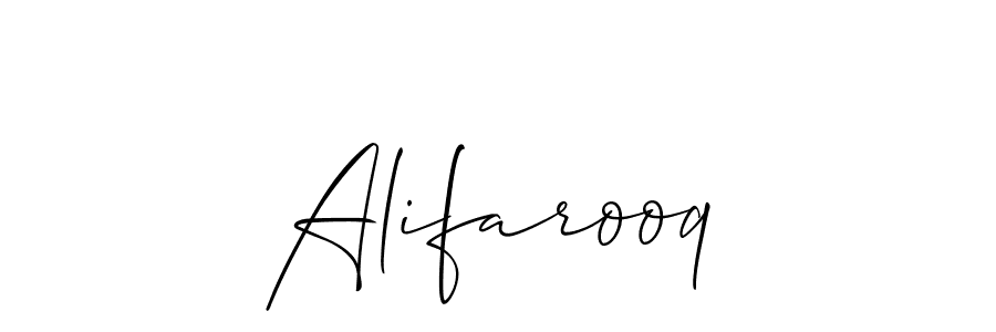 Create a beautiful signature design for name Alifarooq. With this signature (Allison_Script) fonts, you can make a handwritten signature for free. Alifarooq signature style 2 images and pictures png