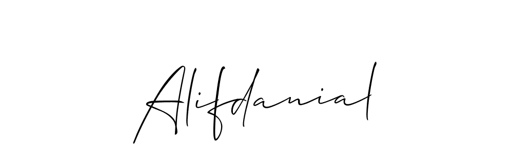 Design your own signature with our free online signature maker. With this signature software, you can create a handwritten (Allison_Script) signature for name Alifdanial. Alifdanial signature style 2 images and pictures png