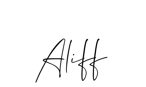 The best way (Allison_Script) to make a short signature is to pick only two or three words in your name. The name Aliff include a total of six letters. For converting this name. Aliff signature style 2 images and pictures png