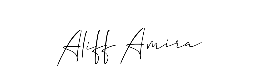 The best way (Allison_Script) to make a short signature is to pick only two or three words in your name. The name Aliff Amira include a total of six letters. For converting this name. Aliff Amira signature style 2 images and pictures png