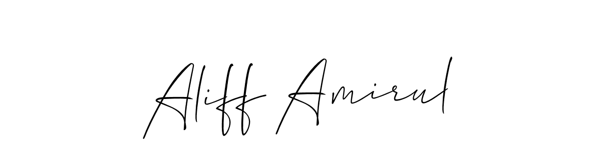 How to Draw Aliff Amirul signature style? Allison_Script is a latest design signature styles for name Aliff Amirul. Aliff Amirul signature style 2 images and pictures png