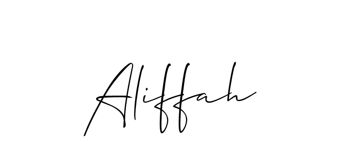 It looks lik you need a new signature style for name Aliffah. Design unique handwritten (Allison_Script) signature with our free signature maker in just a few clicks. Aliffah signature style 2 images and pictures png