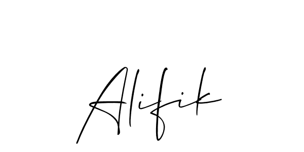 You should practise on your own different ways (Allison_Script) to write your name (Alifik) in signature. don't let someone else do it for you. Alifik signature style 2 images and pictures png