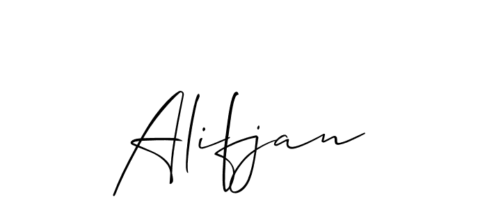 How to make Alifjan signature? Allison_Script is a professional autograph style. Create handwritten signature for Alifjan name. Alifjan signature style 2 images and pictures png