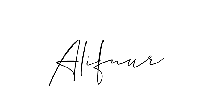 if you are searching for the best signature style for your name Alifnur. so please give up your signature search. here we have designed multiple signature styles  using Allison_Script. Alifnur signature style 2 images and pictures png