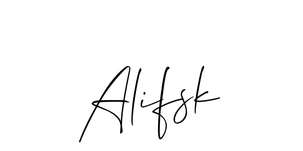 Use a signature maker to create a handwritten signature online. With this signature software, you can design (Allison_Script) your own signature for name Alifsk. Alifsk signature style 2 images and pictures png