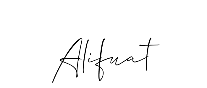 Design your own signature with our free online signature maker. With this signature software, you can create a handwritten (Allison_Script) signature for name Alifuat. Alifuat signature style 2 images and pictures png
