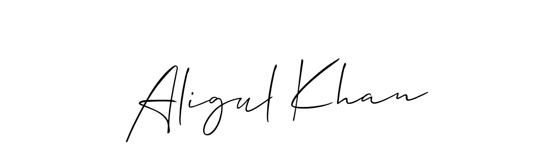 How to make Aligul Khan name signature. Use Allison_Script style for creating short signs online. This is the latest handwritten sign. Aligul Khan signature style 2 images and pictures png