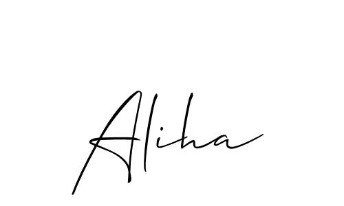 Also we have Aliha name is the best signature style. Create professional handwritten signature collection using Allison_Script autograph style. Aliha signature style 2 images and pictures png