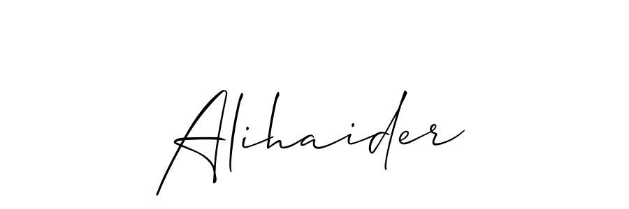 Use a signature maker to create a handwritten signature online. With this signature software, you can design (Allison_Script) your own signature for name Alihaider. Alihaider signature style 2 images and pictures png