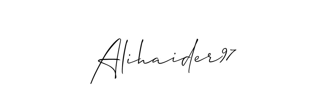 Use a signature maker to create a handwritten signature online. With this signature software, you can design (Allison_Script) your own signature for name Alihaider97. Alihaider97 signature style 2 images and pictures png